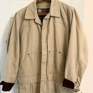 Eddie Bauer Tan Trench Coat with Brown Details